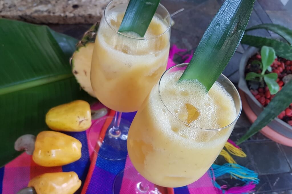 Mezcla de sabores exóticos! Jugo de marañón y piña