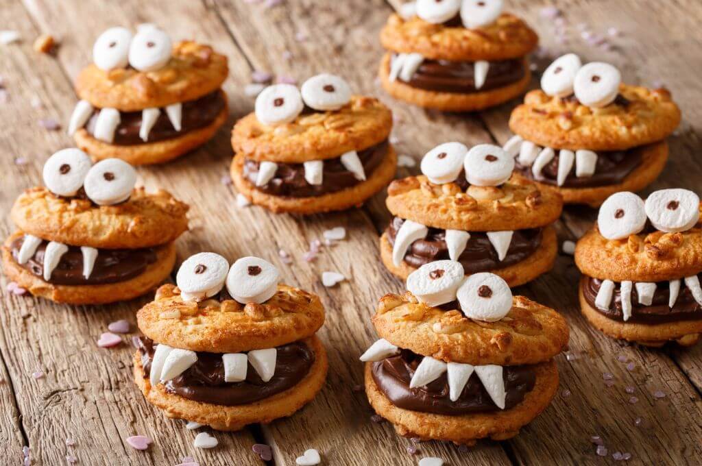 Galletas monstruosas para Halloween.